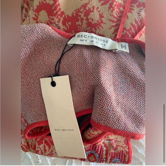 Bec & Bridge Red and Orange Patterned Dress - Picture 6 of 7